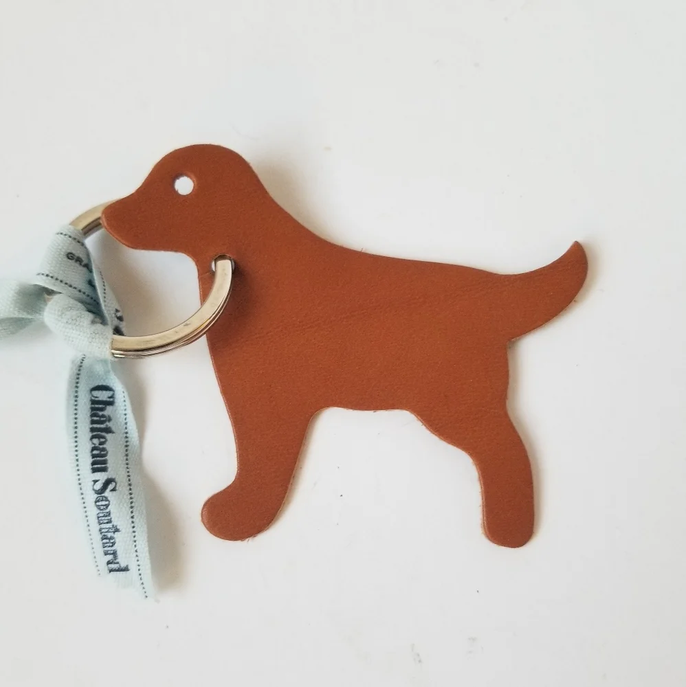 Leather dog key ring